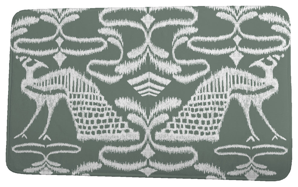 Tropical Resort Crown Animal Print Bath Mat, Gray, 21"x34"