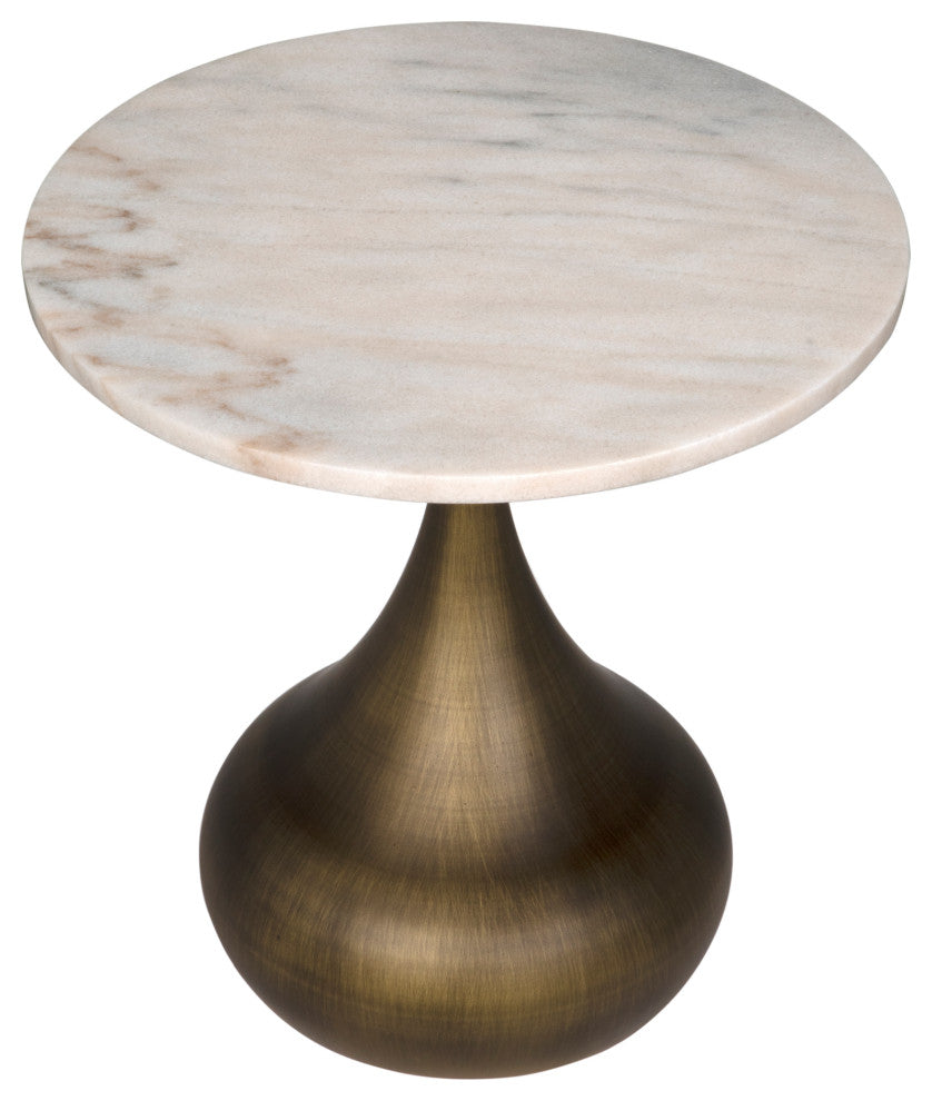 Mateo Side Table, Aged Brass