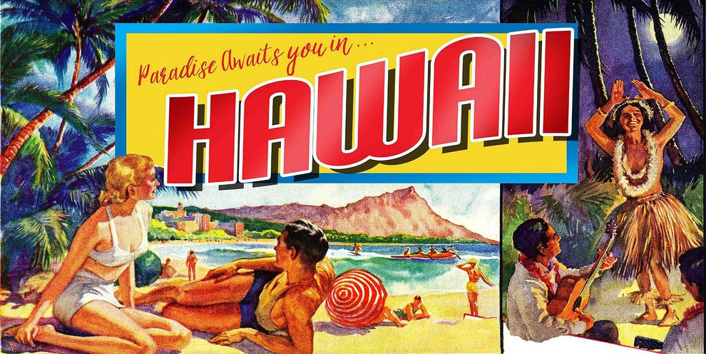 "Paradise Hawaii" Print on Canvas by Saturday Evening Post