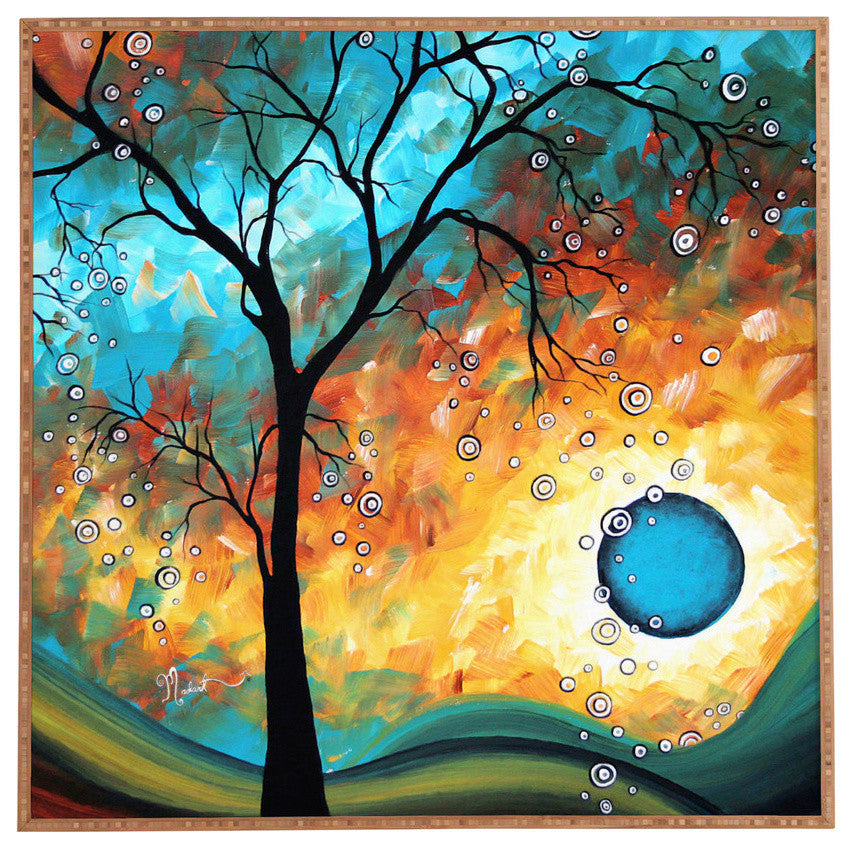 Madart Inc Aqua Burn Framed Wall Art