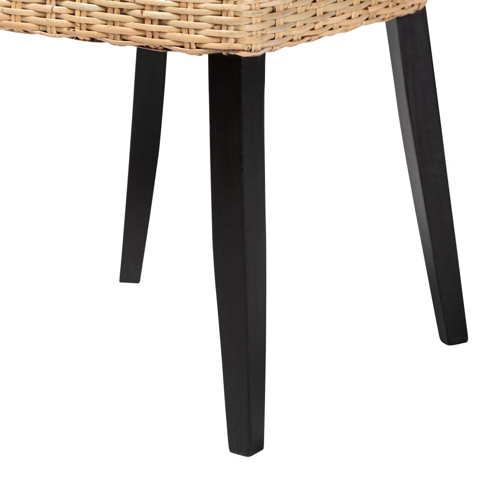 Karina Rattan Dining Chairs, Set of 2, Dark Brown