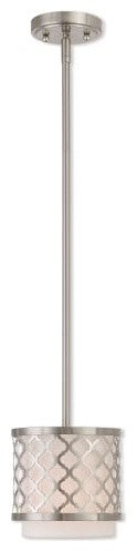 Livex Lighting Arabesque Light Mini Pendant, Brushed Nickel