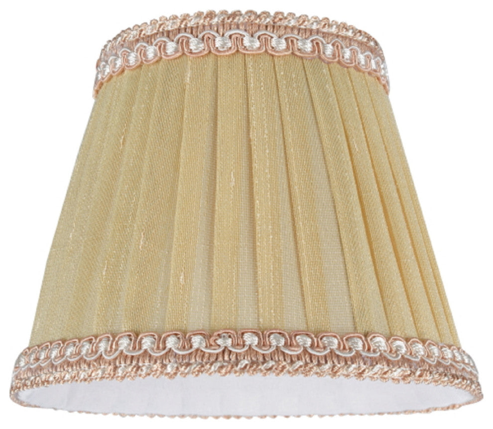 33002-9 Small Pleated Empire  Chandelier Clip On Lamp Shade Ivory 3"x5"x4"