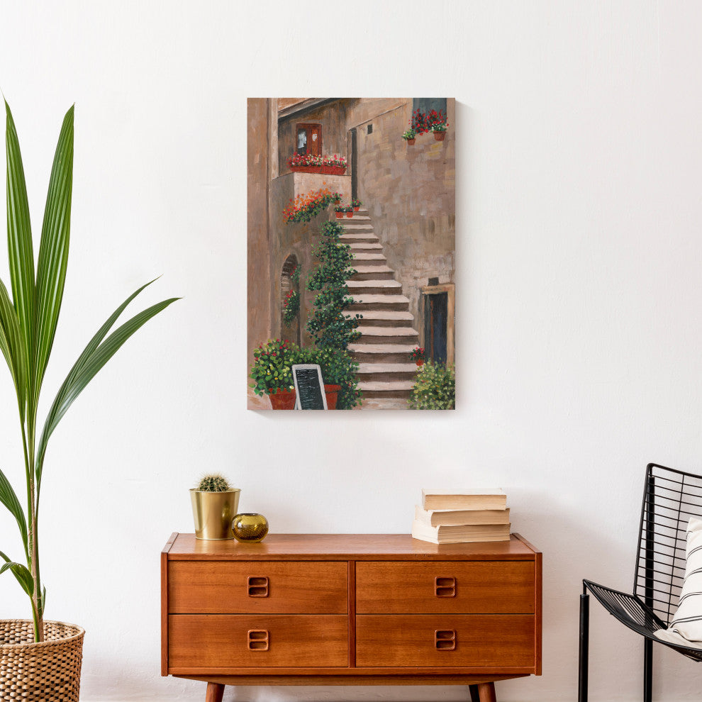 European CafÃ© Steps 16x24 Canvas Wall Art
