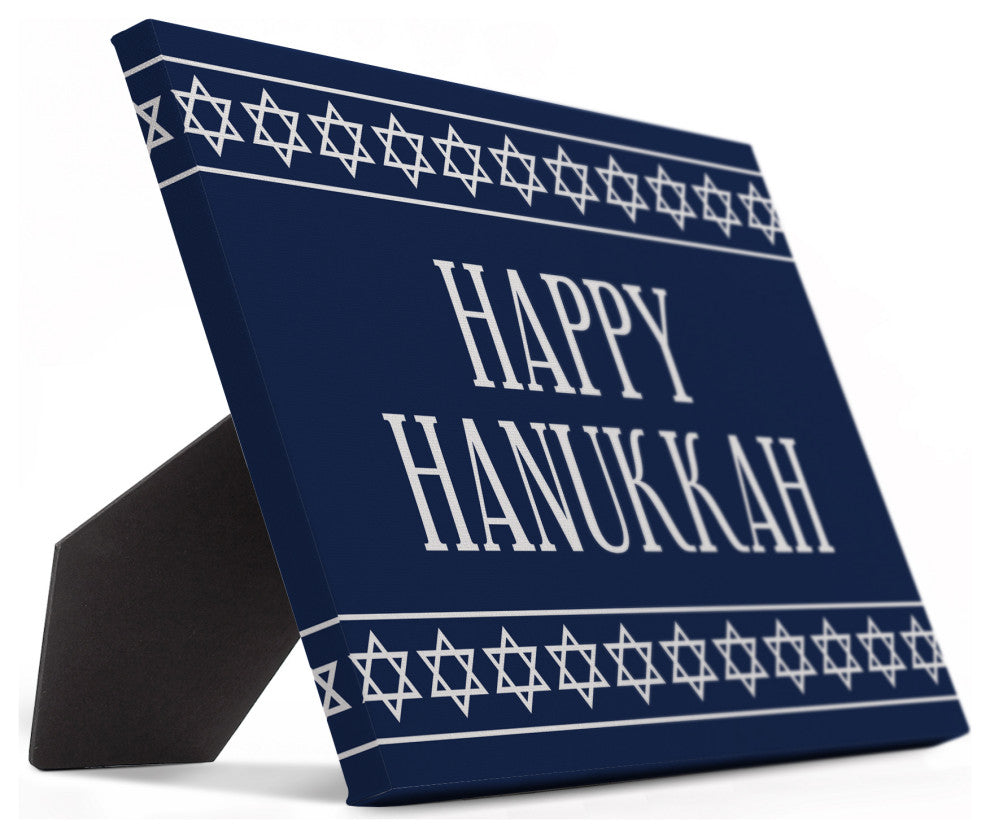 Happy Hanukkah Stars 8"x10" Easelback Canvas