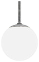 Globe Outdoor Pendant, Gloss White Shade With Galvanized 24" Stem, 12" Shade