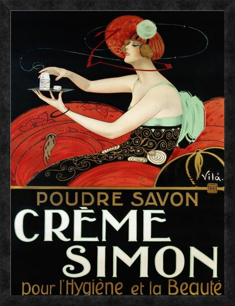"Creme Simon, ca. 1925" Framed Canvas Giclee by Vila, 26"x34"
