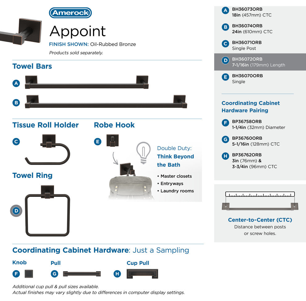 Amerock Appoint Traditional Towel Ring, Oil Rubbed Bronze