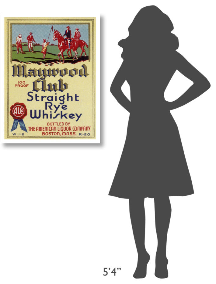 "Maywood Club Straight Rye Whiskey" Print by Vintage Booze Labels, 25"x32"