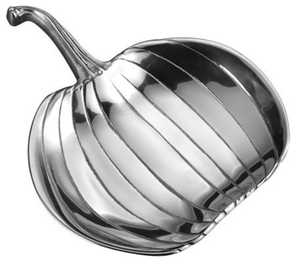 Shiny Silver Pumpkin Serving Dish