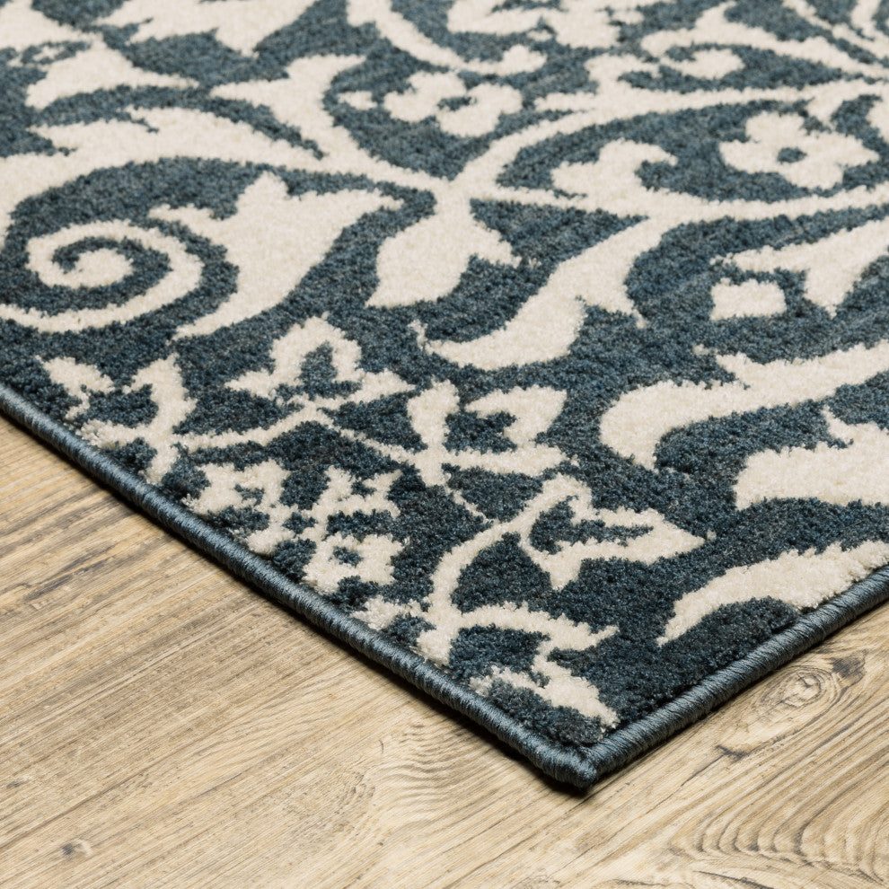 Oriental Weavers Fiona Indoor Rug Blue/ Ivory 6'7" X 9'2"