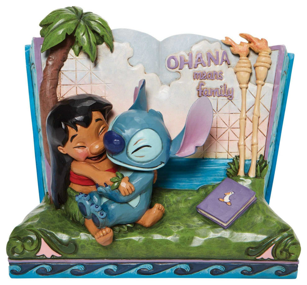 Jim Shore Ohana Means Family Polyresin Lilo & Stitch Story Book 6010087