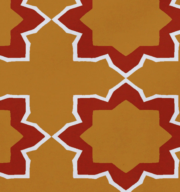 18"x14" Bohemian 2, Geometric Print Placemat, Gold, Set of 4