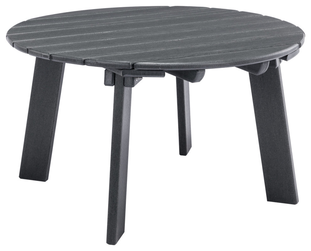 32''D Patio Outdoor Round Coffee Tables, Adirondack Table, Grey