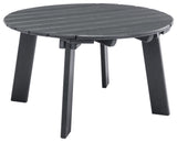 32''D Patio Outdoor Round Coffee Tables, Adirondack Table, Grey