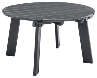 32''D Patio Outdoor Round Coffee Tables, Adirondack Table, Grey