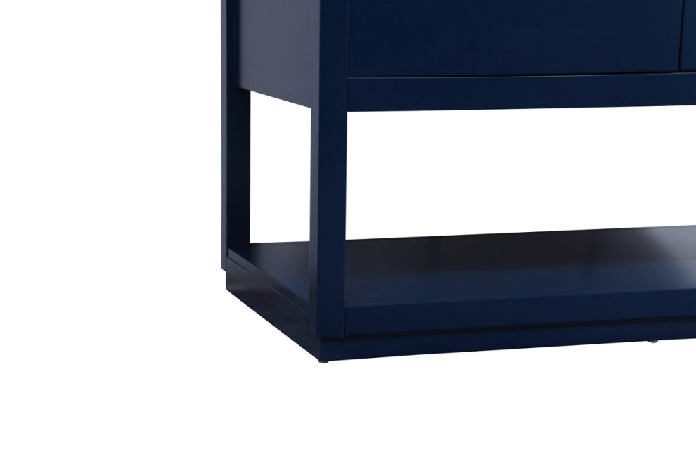 42" Single Bathroom Vanity, Blue, With Backsplash