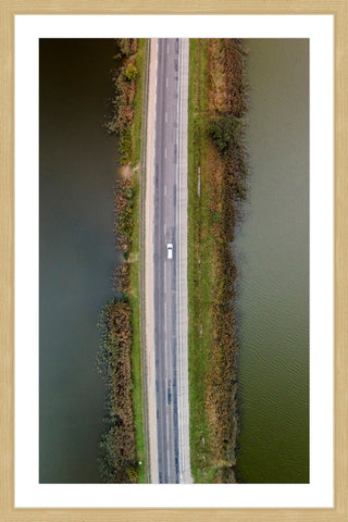 "Lanes Across Water" Framed Print by Karolis Janulis
