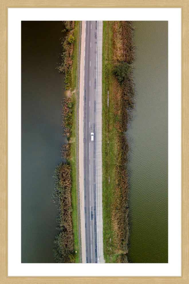 "Lanes Across Water" Framed Print by Karolis Janulis
