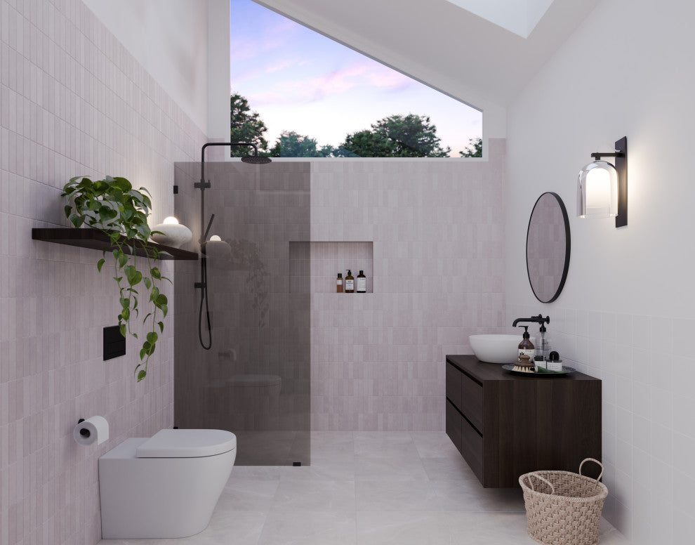 Ursa 30"x78" Frameless Single Glass Shower Panel, Gray Tint, Matte Black