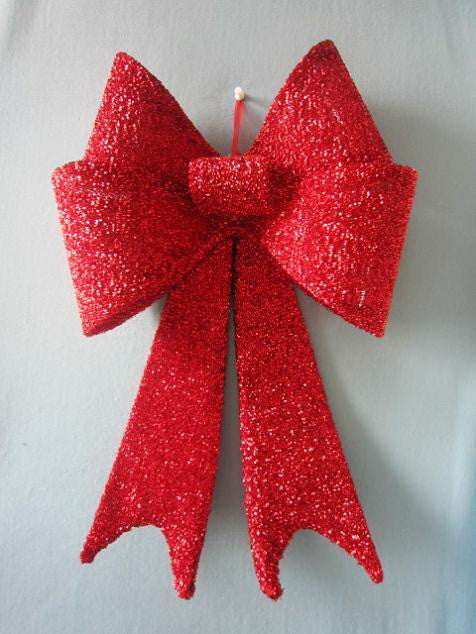 18" PVC  Red Sequin Bow
