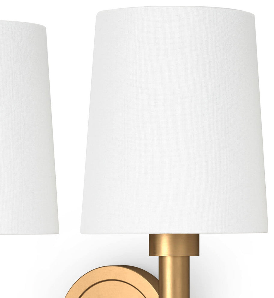 Legend Sconce Double, Natural Brass