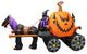 11.5' Long Halloween Inflatable Carriage With Ghost Skeleton and Pumpkin