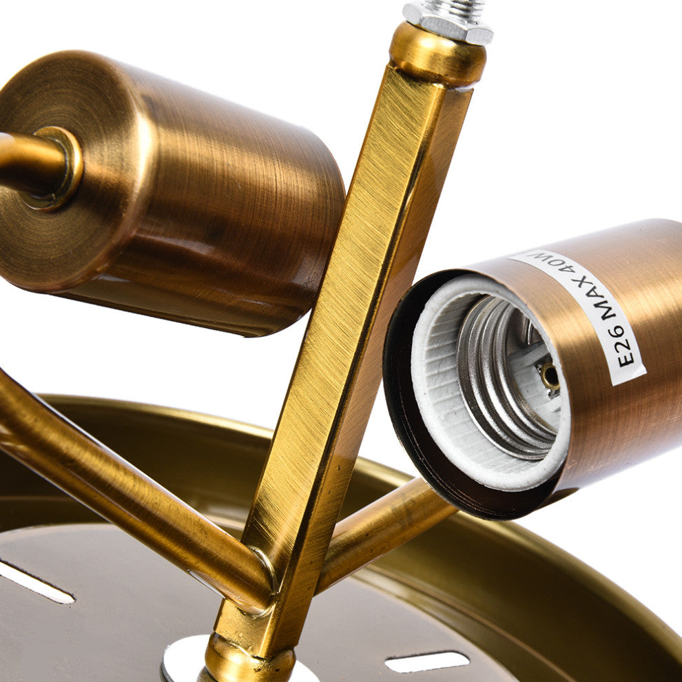 Modern 2-Light Water Pattern Flush Mount, Gold