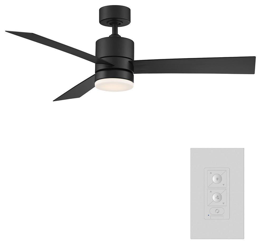 Axis 3-Blade Smart Ceiling Fan 52" Matte Black, 3000K LED Kit