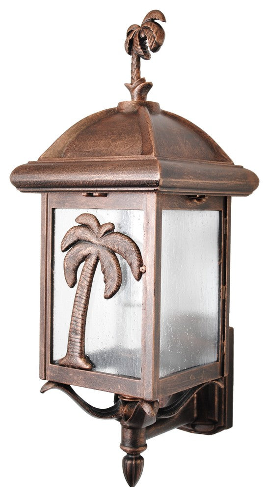 Americana Palm Tree Wall Bracket, Old Copper