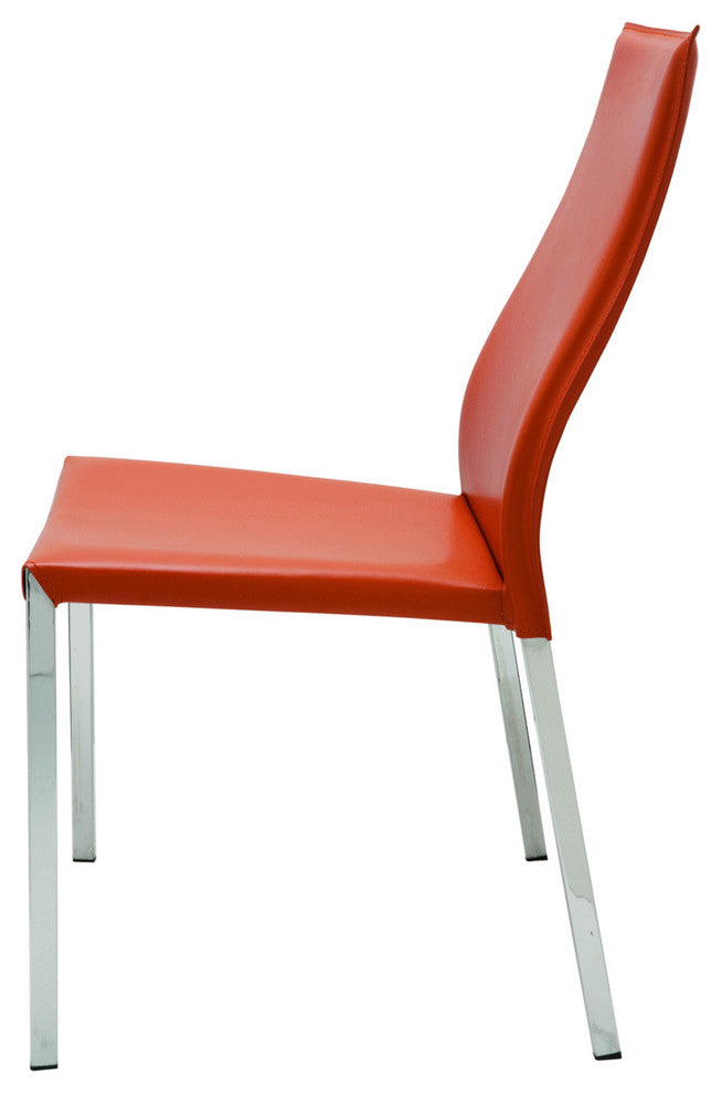 Eric Leather Dining Chair, Ochre