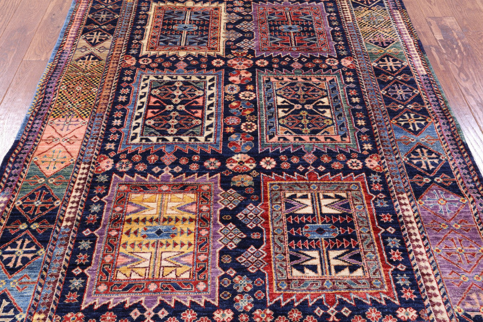 4' 10" X 6' 11" Handmade Tribal Fine Serapi Wool Rug - Q12656