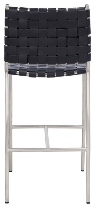 Safavieh Olenna Woven Counter Stool, Black/Silver