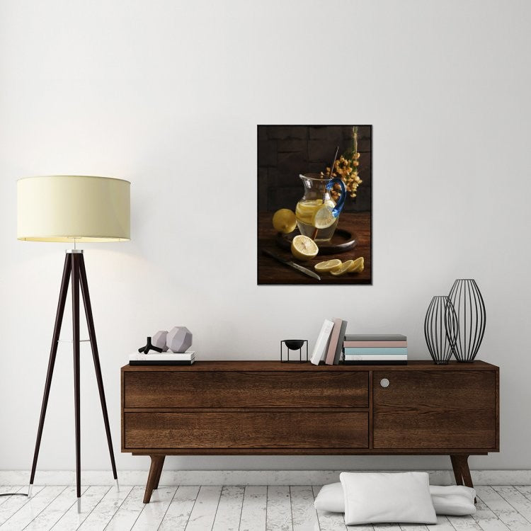 "Life And Lemons" Framed Canvas Giclee by Luiz Laercio, 26x37"