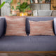Plutus Red Beige Shower Stripe Luxury Throw Pillow, 16"x16"