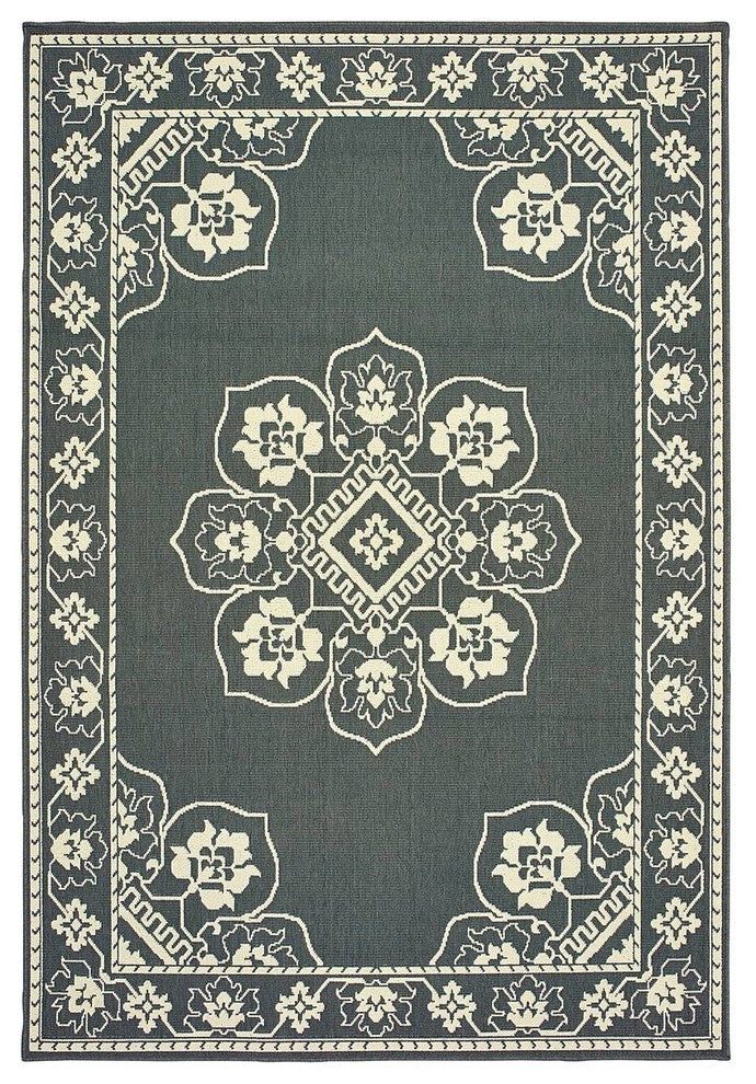 Marina 7764E, Gray/Ivory, 7'10"x7'10"