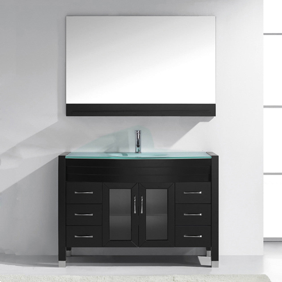 Ava 48" Single  Sink Espresso Top Vanity in Espresso with Brushed Nickel Faucet