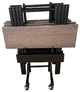 Folding Table, Set of 4, With Casters, Black and Antique Slate