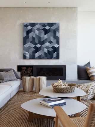 "Shaded Cubes" Painting Print on Wrapped Canvas