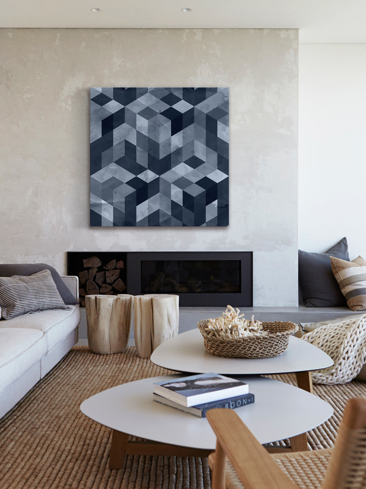 "Shaded Cubes" Painting Print on Wrapped Canvas