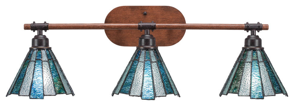 Blacksmith 3-Light Bath Bar, Sea Ice Art