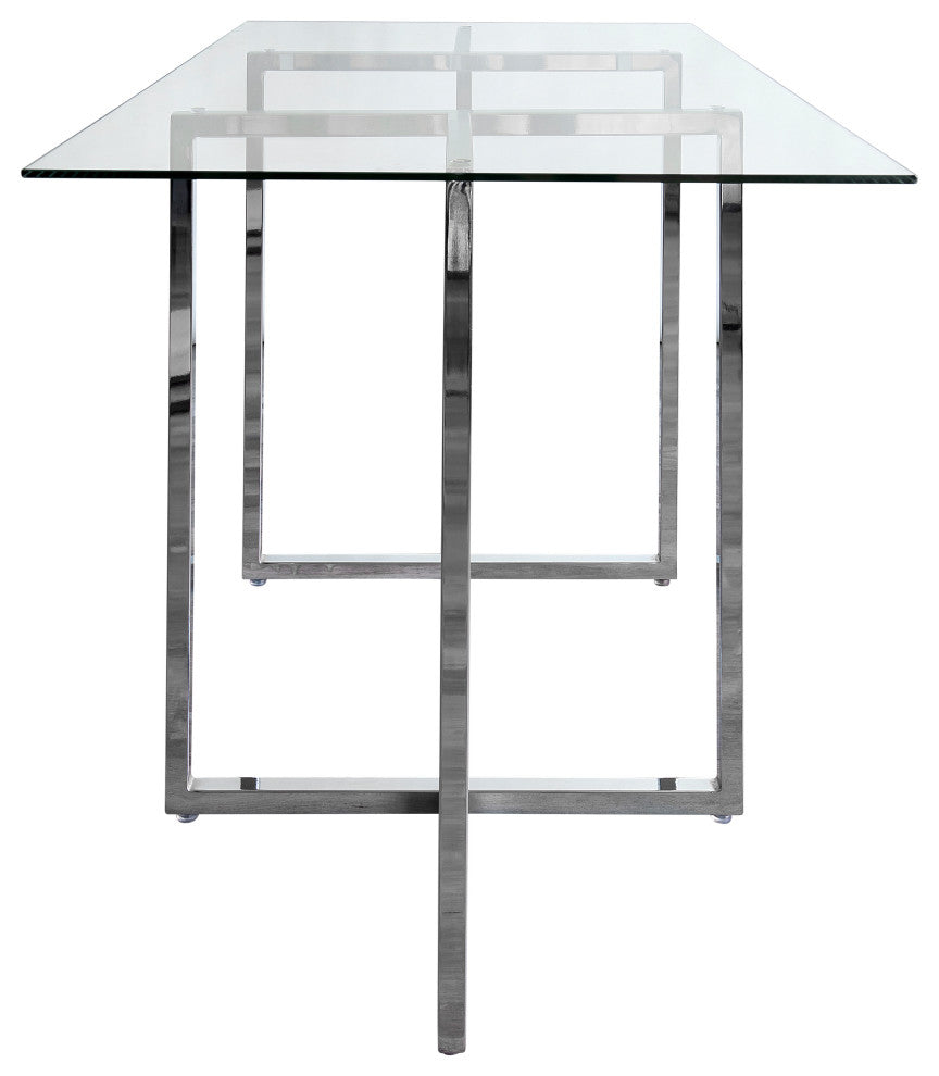 Legend Rectangular Dining Table, Chrome, 36x66