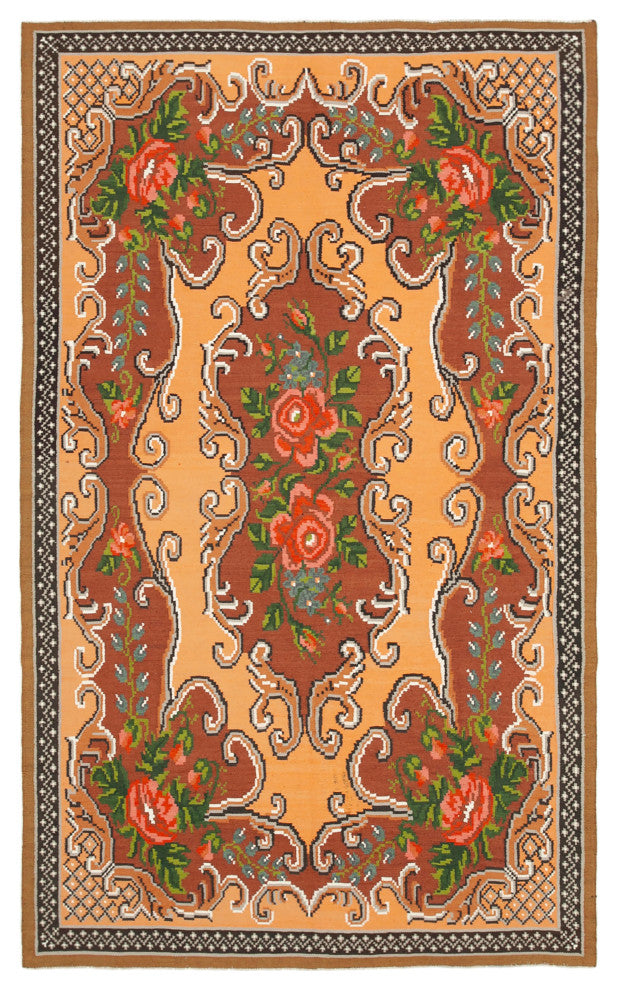 Rug N Carpet - Handmade Moldovian 5' 9'' x 9' 3'' Antique Rose Kilim Rug