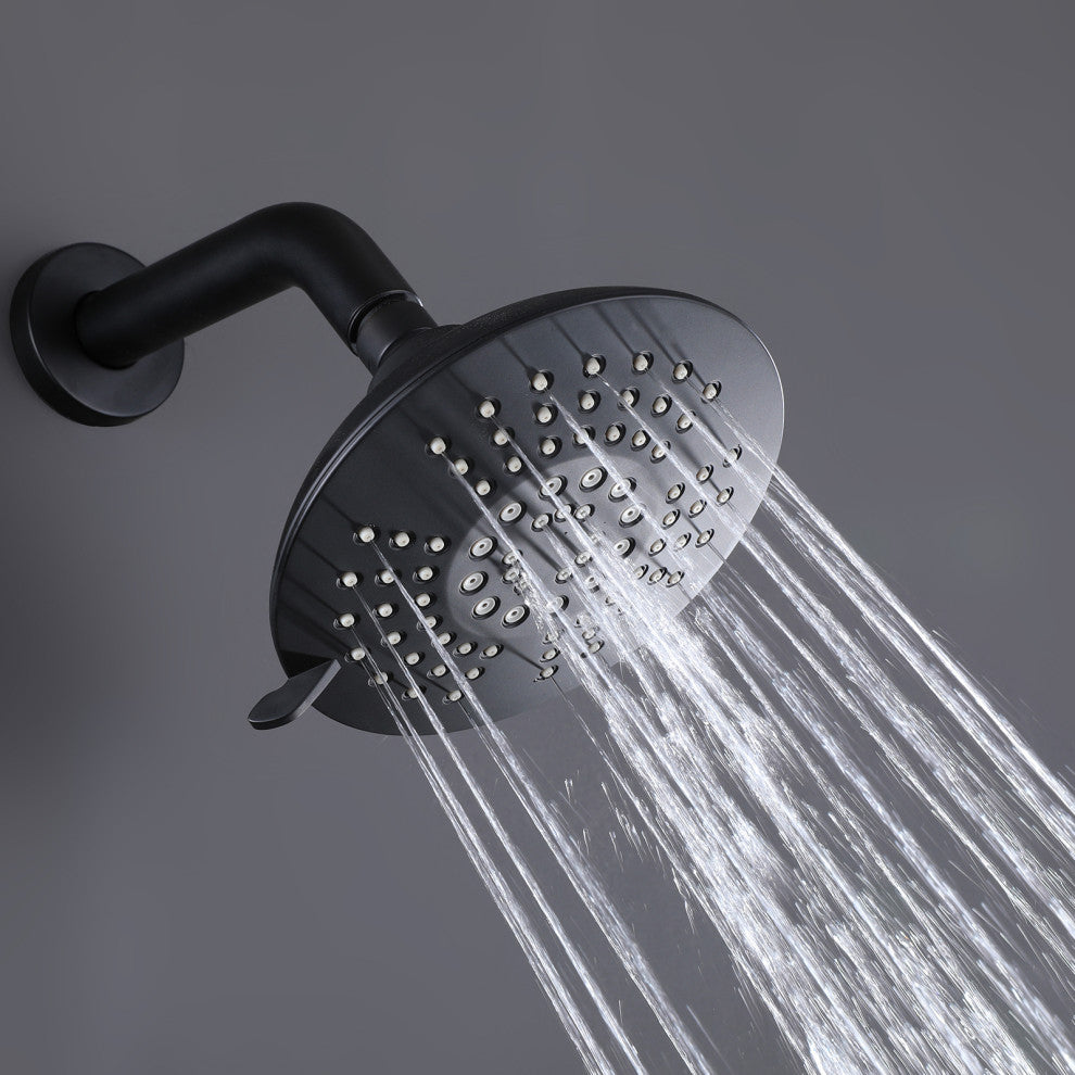Pressure Balanced 5-Function Shower Faucet with Rough-in Valve, Matte Black