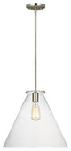 Kate One Light Cone Pendant, Brushed Nickel