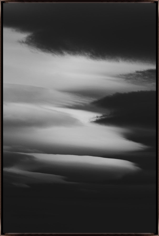36x54 Lenticular Clouds IX, Framed Artwork, Espresso