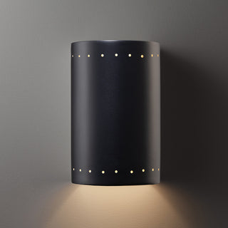 Ambiance Large Cylinder, Closed Top Wall Sconce, Matte Black, Dedicated LED