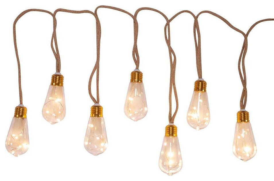 Kurt S. Adler 35-Light 7 Piece Super Bright LED Vintage Bulb Burlap Lights