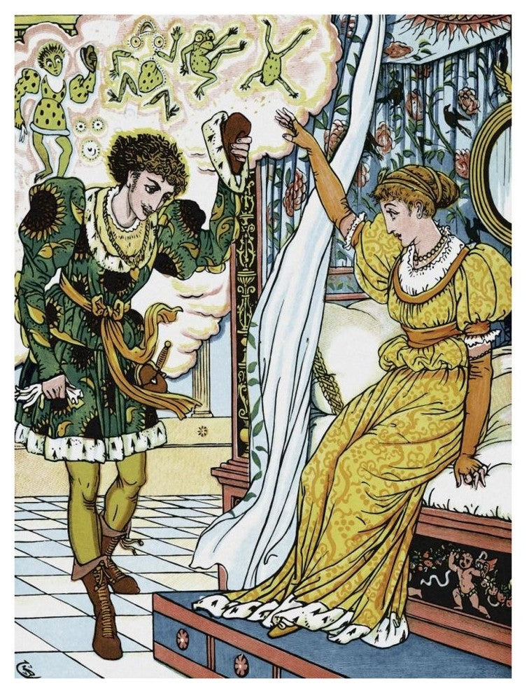 "Frog Prince - The Transformation" Digital Paper Print by Walter Crane, 32"x42"
