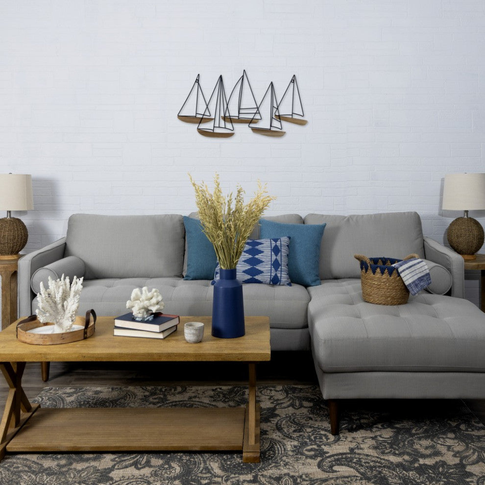 Metal and Wood Sailboat Wall D"cor